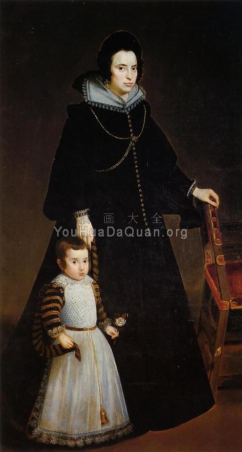 Dona Antonia de Ipenarrieta y Galdos and her Son Luis - 迭戈·罗德里格斯·德·席尔瓦·委拉斯贵支